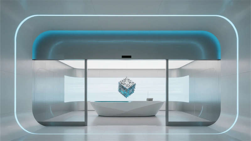 創新科技抽象表達，簡約光影空間融合, 合肥半導體企業展廳裝修設計